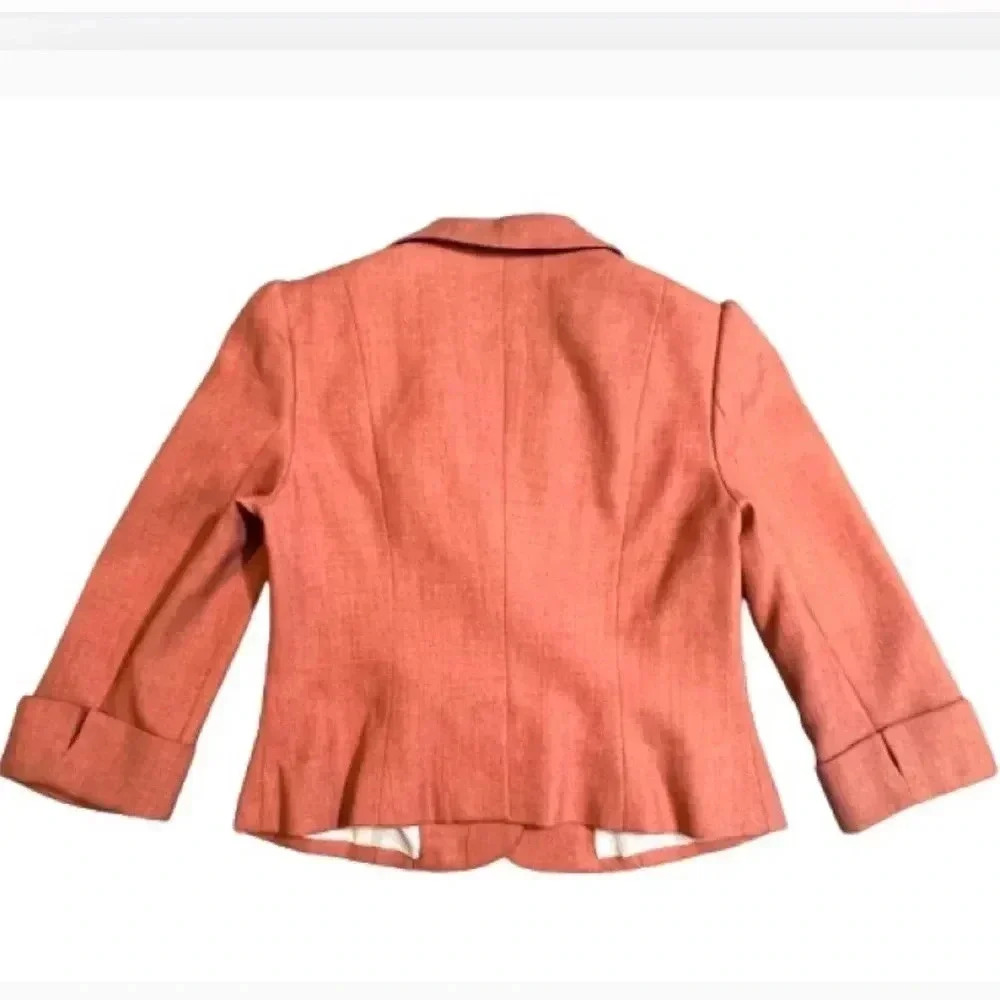 WORTHINGTON BLAZER CORAL 3/4 LENGTH VICTORIAN SLEEVES STRETCH SIZE 6 PETITE - Picture 2 of 8